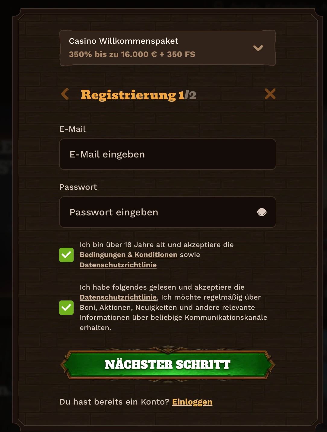 Fat Pirate Casino Login auf Desktop